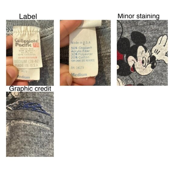 80s vintage Mickey Mouse Disney USC Collegiate South Carolina Sweater made USA - Picture 9 of 9